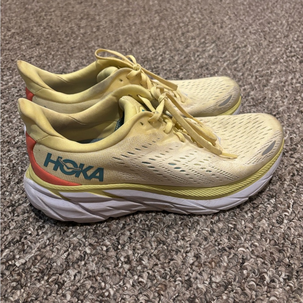 HOKA women’s yellow running shoes